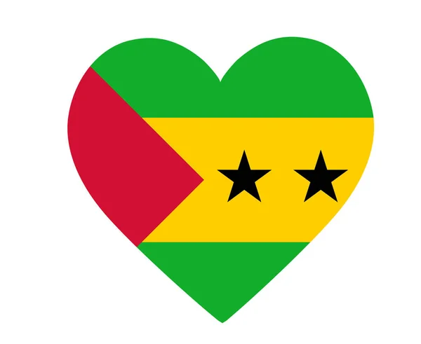São Tomé Flagga Nationellt Afrika Emblem Hjärt Ikon Vektor Illustration — Stock vektor