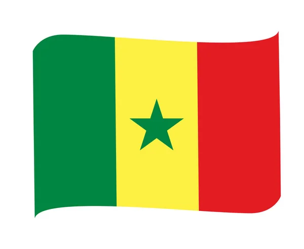 Senegal Flag National Africa Emblem Ribbon Icon Vector Illustration Abstract — Stock Vector