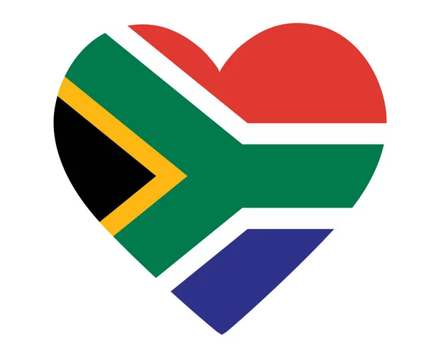 Dél Afrika Zászló Nemzeti Afrika Embléma Szív Ikon Vektor Illusztráció — Stock Vector