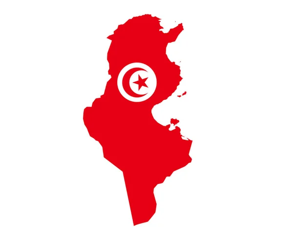 Tunísia Bandeira National África Emblema Mapa Ícone Vetor Ilustração Resumo — Vetor de Stock