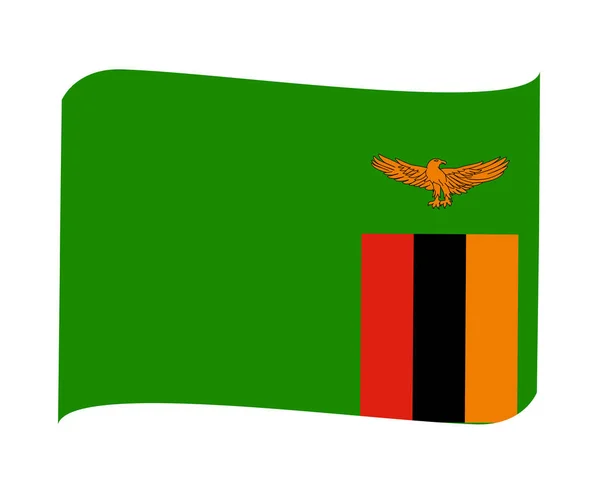 Zambia Flag National Africa Emblem Ribbon Icon Vector Illustration Abstract — Stok Vektör