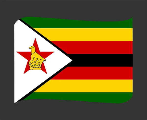 Zimbabwe Flag National Africa Emblem Ruban Icône Illustration Vectorielle Élément — Image vectorielle