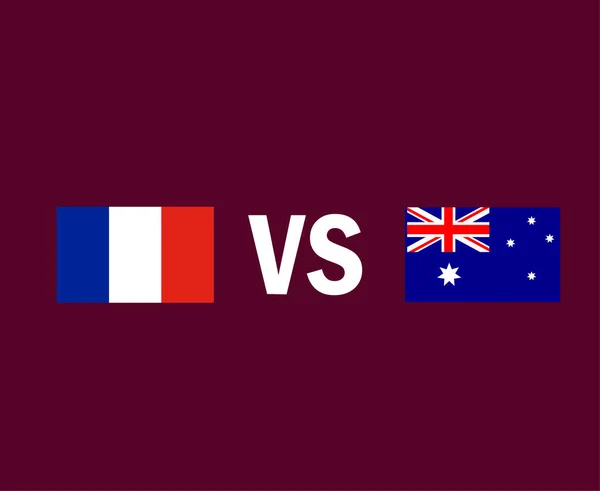 Frankreich Und Australien Flagge Emblem Symbol Design Asien Und Europäischen — Stockvektor