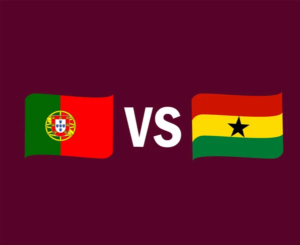 Португалия Гана Символ Флага Дизайн Африканского Европейского Футбола Финал Вектор — стоковый вектор