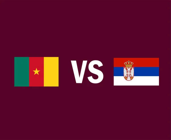 Cameroon Serbia Flag Emblem Symbol Design Europe Africa Football Final — стоковий вектор