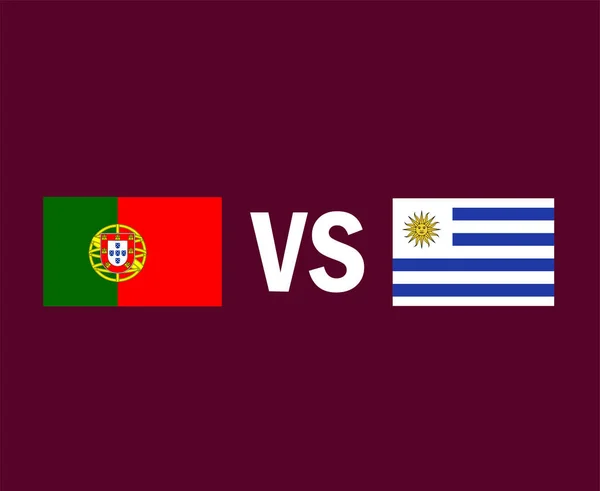 Португалия Уругвай Символ Флага Символ Дизайн Европы Латинской Америки Футбол — стоковый вектор