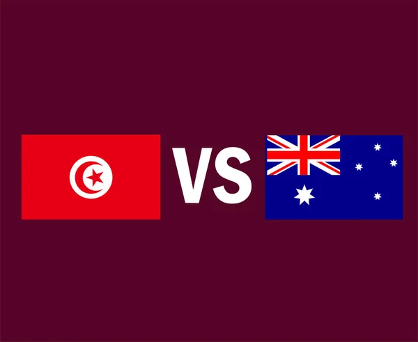Tunesien Und Australien Flagge Emblem Symbol Design Afrika Und Asien — Stockvektor