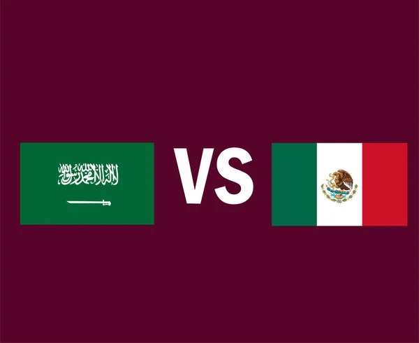 Flagge Saudi Arabiens Und Mexikos Symboldesign Nordamerika Und Asien Football — Stockvektor