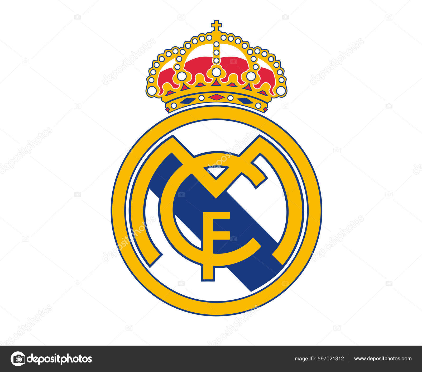Real Madrid Logo Symbol Design Spain Football Vector European ...