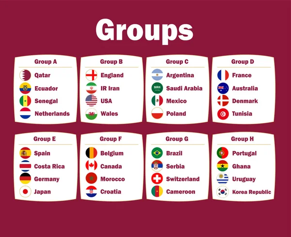 Countries Flag Emblem Groups Symbol Design Football Final Vector Countries — Stock Vector