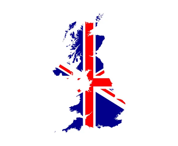 British United Kingdom Flag National Europe Emblem Map Icon Vector — стоковий вектор