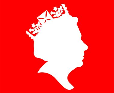 Elizabeth Face portresi İngiltere Birleşik Krallığı 1926 2022 Ulusal Avrupa Ülke Vektör İlülasyonu Soyut Tasarım Kırmızı ve Beyaz