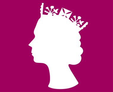 Elizabeth Queen Birleşik Krallık 'ın Portresi 1926 2022 Ulusal Avrupa Ülke Vektör İllüstrasyonu Soyut Tasarım Mor ve Beyaz