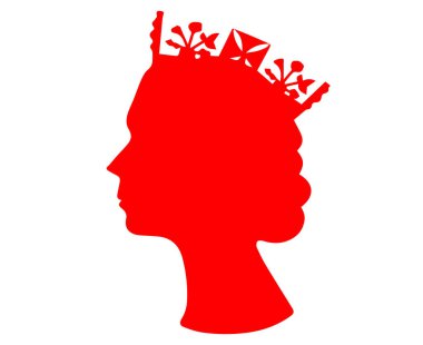 Elizabeth Queen Birleşik Krallık 'ın Portresi 1926 2022 Ulusal Avrupa Ülke Vektör İlülasyonu Soyut Tasarım Kırmızı