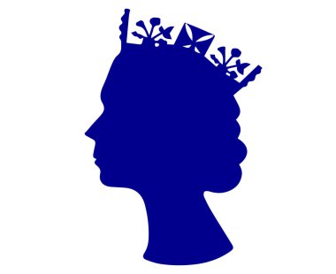Elizabeth Queen Birleşik Krallık 'ın Portresi 1926 2022 Ulusal Avrupa Ülke Vektör İlülasyonu Soyut Tasarım Mavi