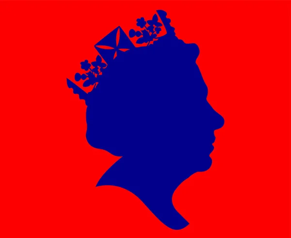 Elizabeth Face Portrait Queen British Reino Unido 1926 2022 National — Vector de stock