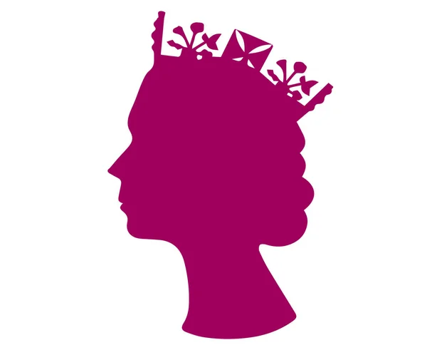 伊丽莎白女王肖像英国1926年英国国家欧洲国家病媒图解摘要设计紫色 — 图库矢量图片