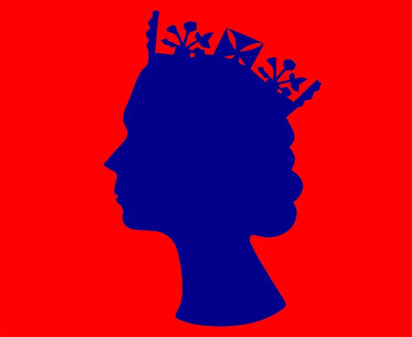 Elizabeth Queen Face Portrait Royaume Uni Britannique 1926 2022 National — Image vectorielle
