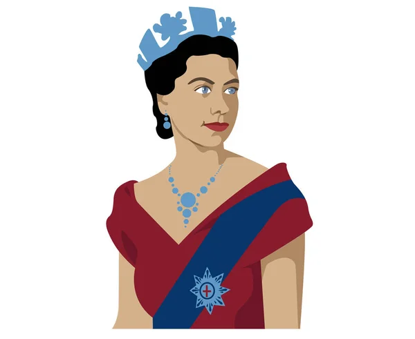 Reine Elizabeth Young Portrait Royaume Uni Britannique 1926 2022 National — Image vectorielle
