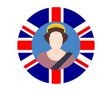 Elizabeth Queen 1926 2022 İngiliz Birleşik Krallık Bayrağı Ulusal Avrupa Amblemi Simge Vektör İllüstrasyonu Soyut Tasarım Elemanı
