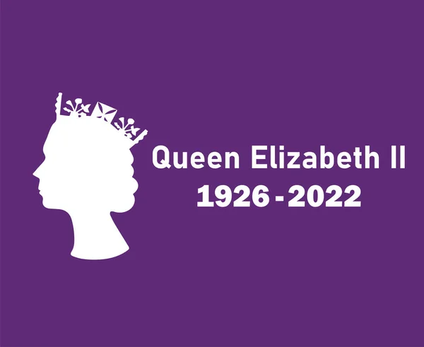 Elizabeth Queen 1926 2022 Retrato Cara Blanca Británico Reino Unido — Archivo Imágenes Vectoriales