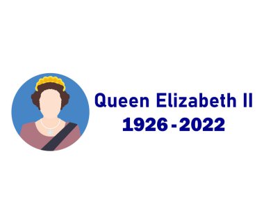 Elizabeth Queen 1926 2022 Face Portresi Mavi Britanya Birleşik Krallık Ulusal Avrupa Ülke Vektör Çizimi Soyut Tasarım