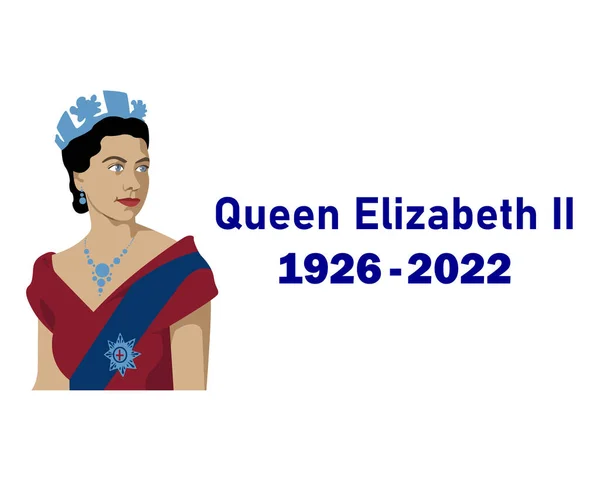 Queen Elizabeth Young Portrait 1926 2022 Azul Britânico Reino Unido — Vetor de Stock