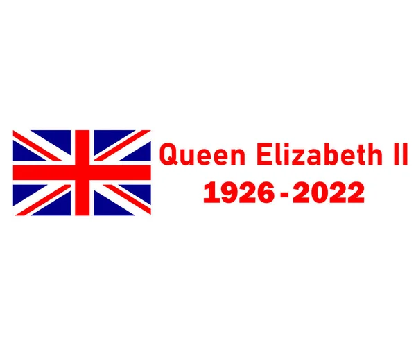 Königin Elizabeth 1926 2022 Rot Und Britisch Vereinigtes Königreich Flagge — Stockvektor