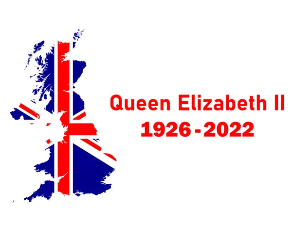 Queen Elizabeth 1926 2022 Rot Und Britisch Vereinigtes Königreich Flagge — Stockvektor