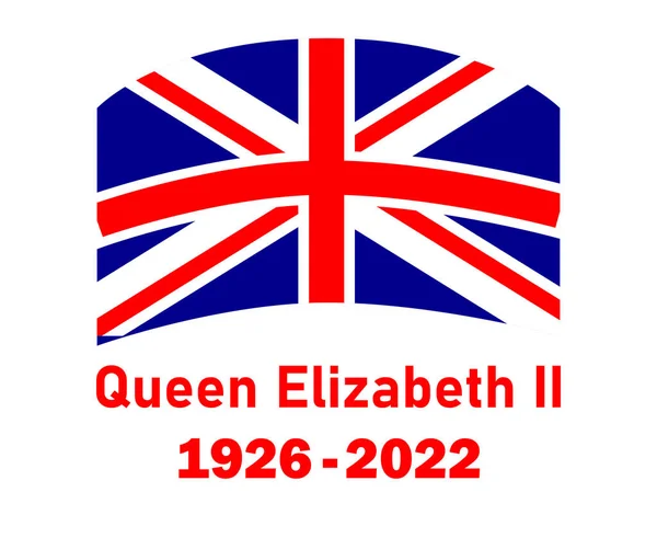 British United Kingdom Emblem Queen Elizabeth 1926 2022 Red National — Stock Vector