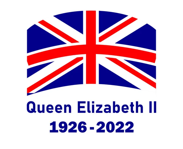 Британская Великобритания Эмблема Королева Елизавета 1926 2022 Blue National Europe — стоковый вектор