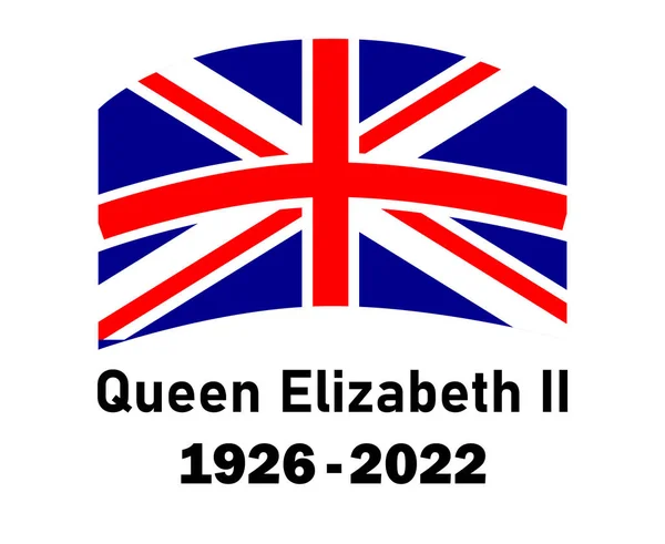 British United Kingdom Emblem Queen Elizabeth 1926 2022 Black National — Stock Vector