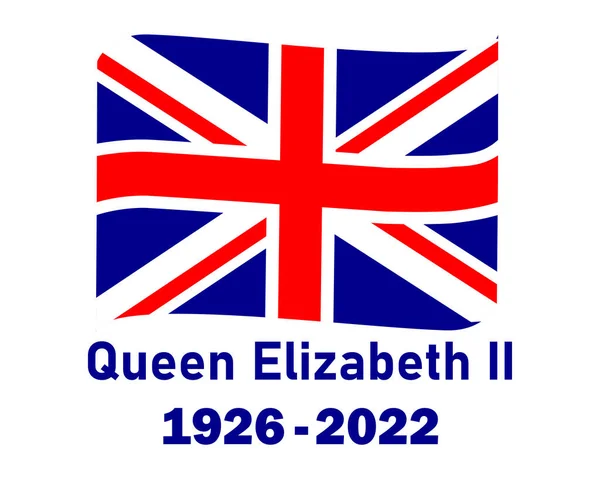 Britská Velká Británie Flag Ribbon Queen Elizabeth 1926 2022 Blue — Stockový vektor