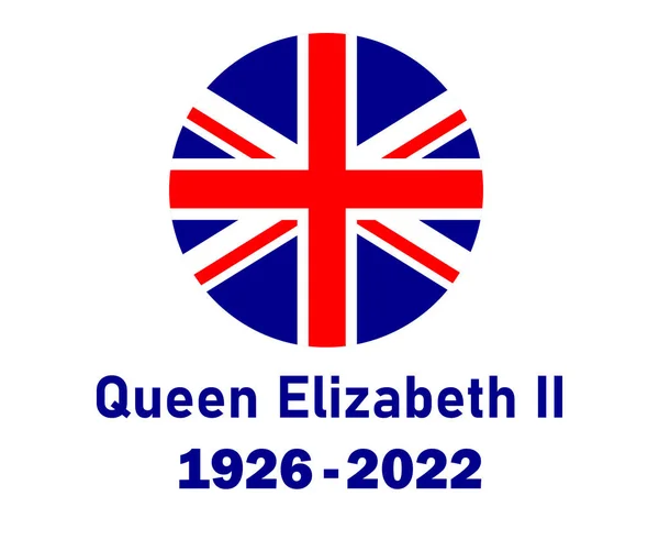 Эмблема Великобритании Королева Елизавета 1926 2022 Голубая Национальная Европа Иконка — стоковый вектор