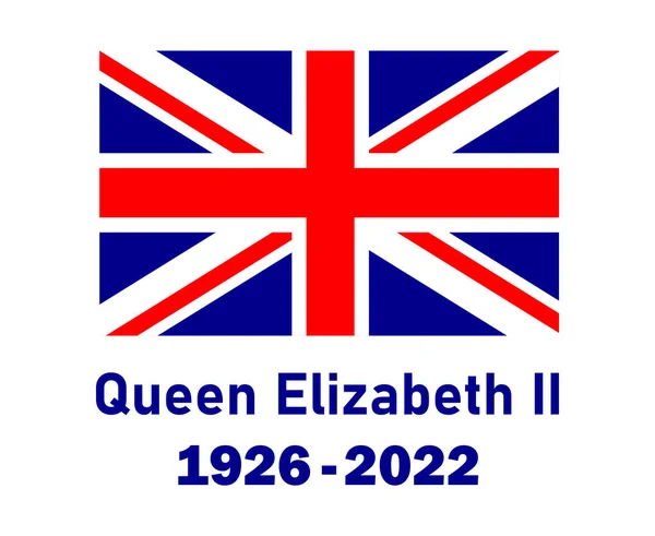 Britská Velká Británie Vlajka Královna Elizabeth 1926 2022 Modrá Národní — Stockový vektor