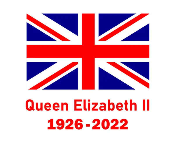 Bandera Británica Del Reino Unido Reina Elizabeth 1926 2022 Red — Vector de stock
