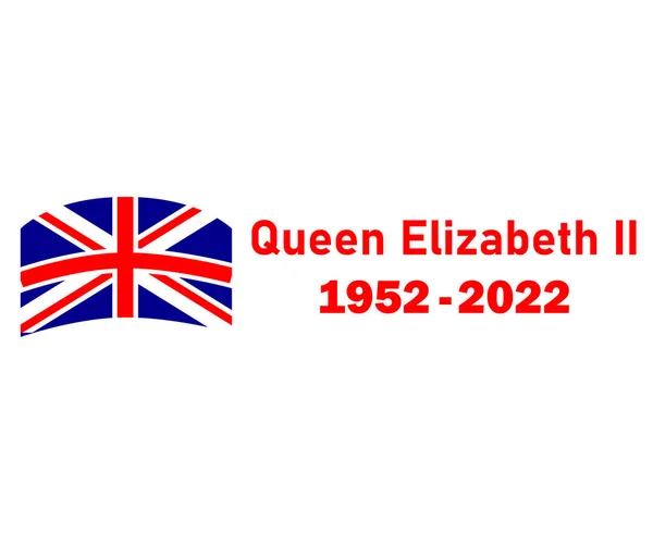 Queen Elizabeth 1952 2022 Red British United Kingdom Emblem National — Stock Vector