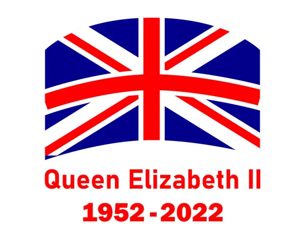 Británico Reino Unido Emblema Reina Elizabeth 1952 2022 Rojo Bandera — Vector de stock