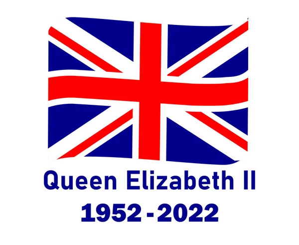 Cinta Bandera Británica Del Reino Unido Reina Elizabeth 1952 2022 — Vector de stock