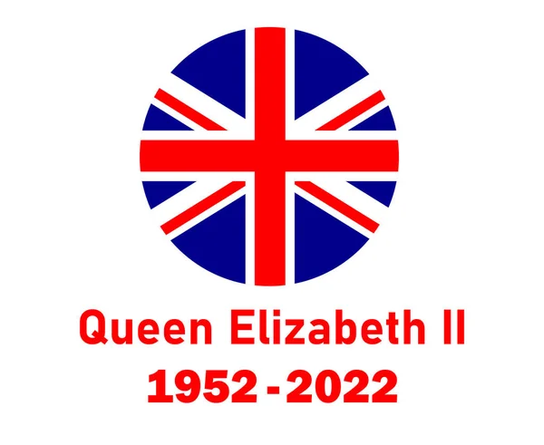 Britská Velká Británie Flag Emblem Queen Elizabeth 1952 2022 Red — Stockový vektor