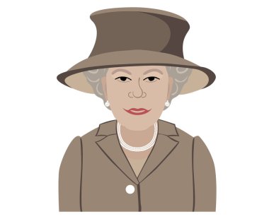 Kraliçe Elizabeth 'in Kahverengi Takım Elbiseli Portresi İngiltere 1926 Ulusal Avrupa Vector Soyut Tasarımı