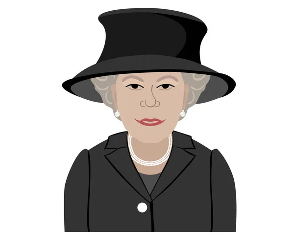 Портрет Королевы Елизаветы Черными Костюмами Великобритания 1926 2022 Национальная Европа — стоковый вектор