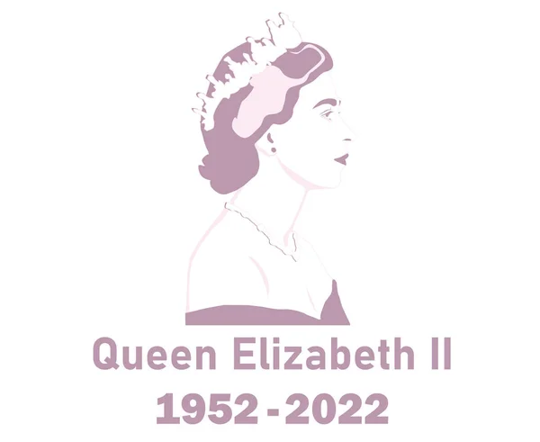 Queen Elizabeth Young Face Portrait Pink 1952 2022 Reino Unido — Vector de stock
