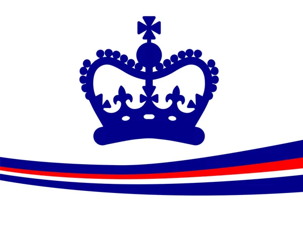 Eine Blaue Krone Mit Britisch Britischem Band National Europe Emblem — Stockvektor