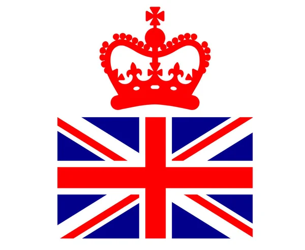 Una Corona Rossa Con British United Kingdom Bandiera Nazionale Europa — Vettoriale Stock