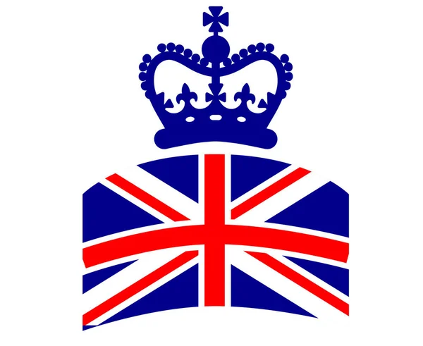 Niebieska Korona Wielka Brytania Flaga Emblem National Europe Godło Ilustracja — Wektor stockowy