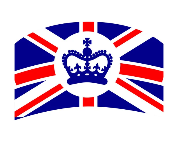 Britská Velká Británie Flag Emblem Blue Crown National Europe Emblem — Stockový vektor