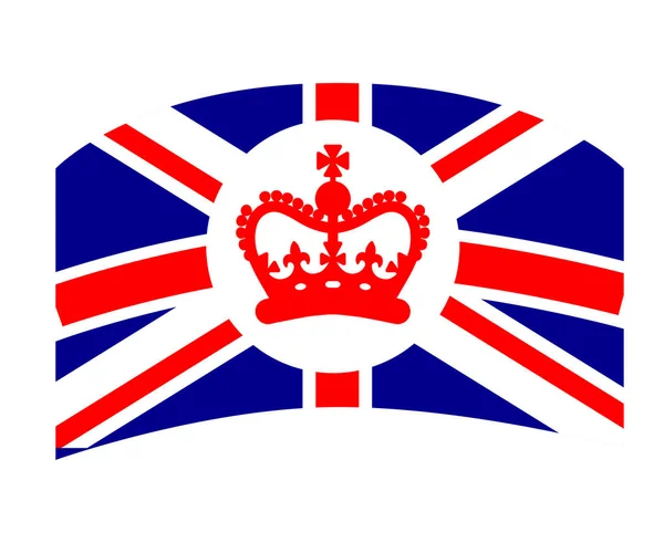 英国国旗标识与红皇冠欧洲国徽矢量图解摘要设计元素 — 图库矢量图片