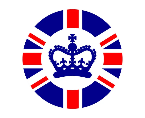 Birleşik Krallık Mavi Crown Ulusal Avrupa Bayrak Vektör Llüstrasyonu Soyut — Stok Vektör