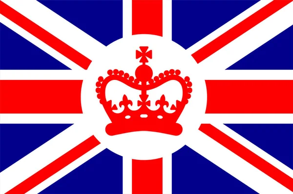Bandeira Emblema Britânica Reino Unido Com Uma Coroa Vermelha Símbolo —  Vetores de Stock